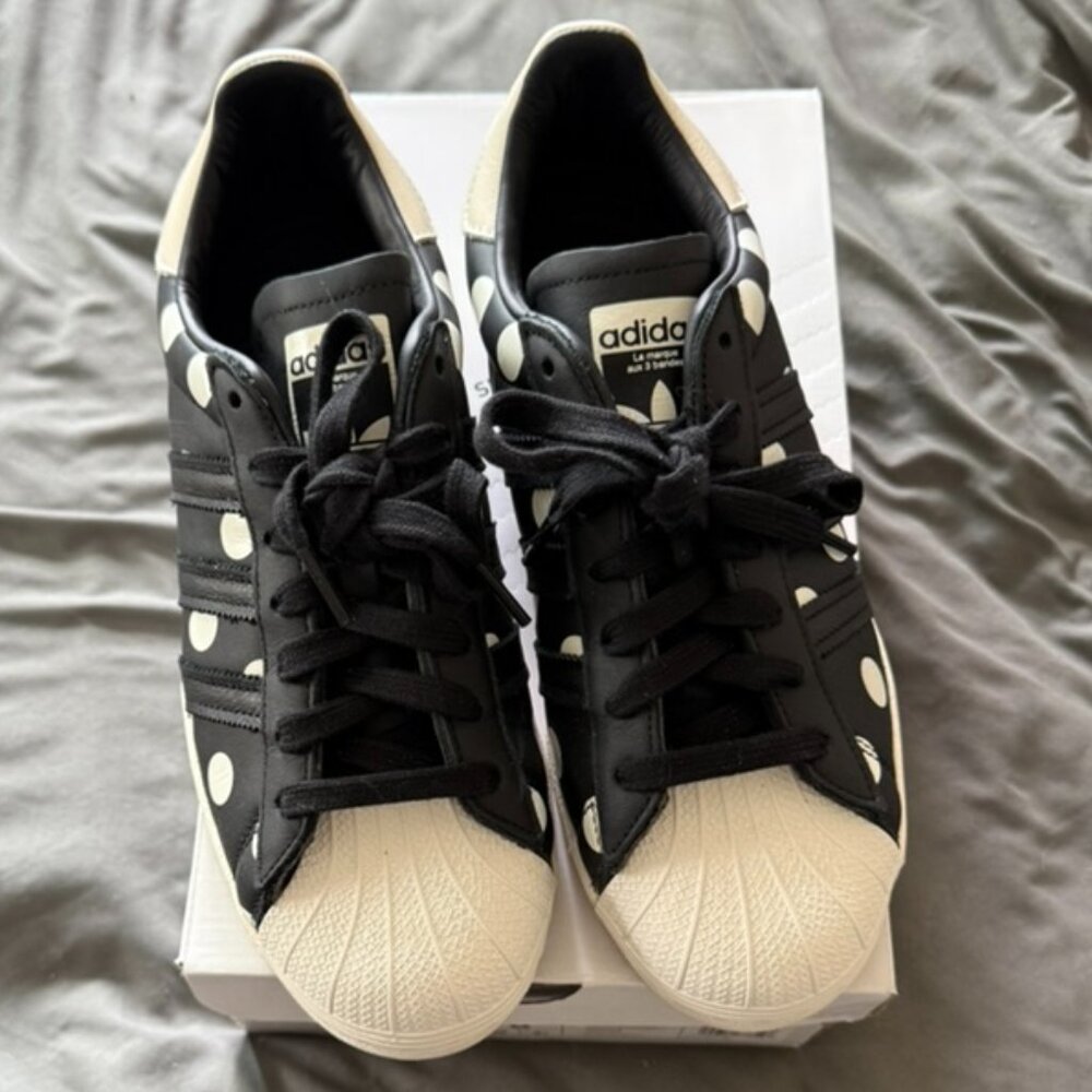 Adidas Women's Black and White Polka Dot Sneakers